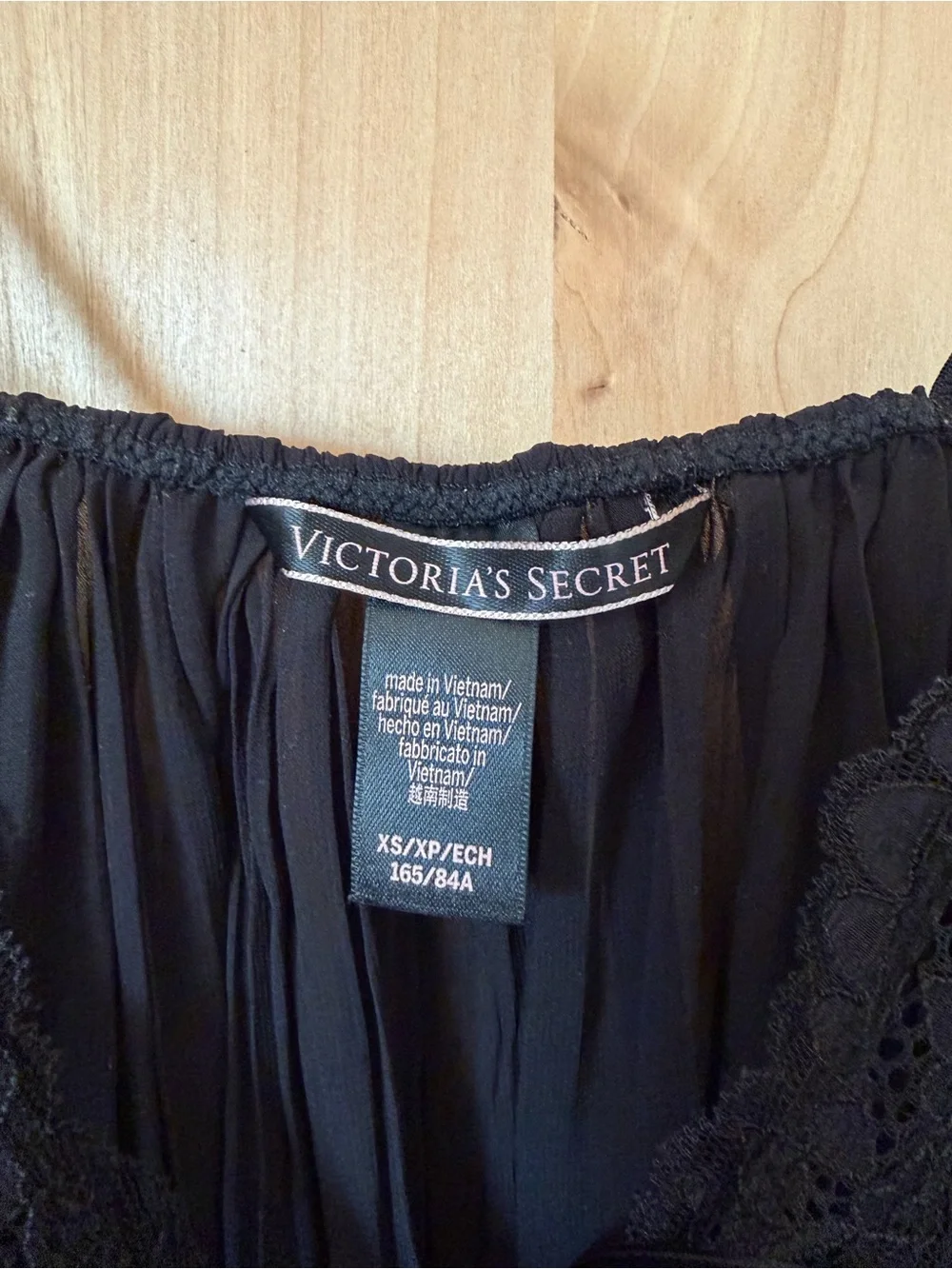 Victoria's Secret Black Lace & Satin Bow Chemise